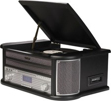 Retro Record Player  10-in-1 Turntable  DAB Bluetooth CD USB MRD-51BT Black