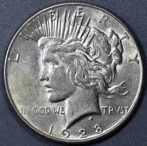 1928-S $1 PEACE SILVER DOLLAR KM# 150 Grade:  AU A6060