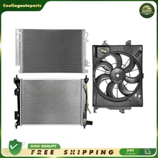 Radiator & Condenser & Cooling Fan Assembly For 2012-2013 Hyundai Accent