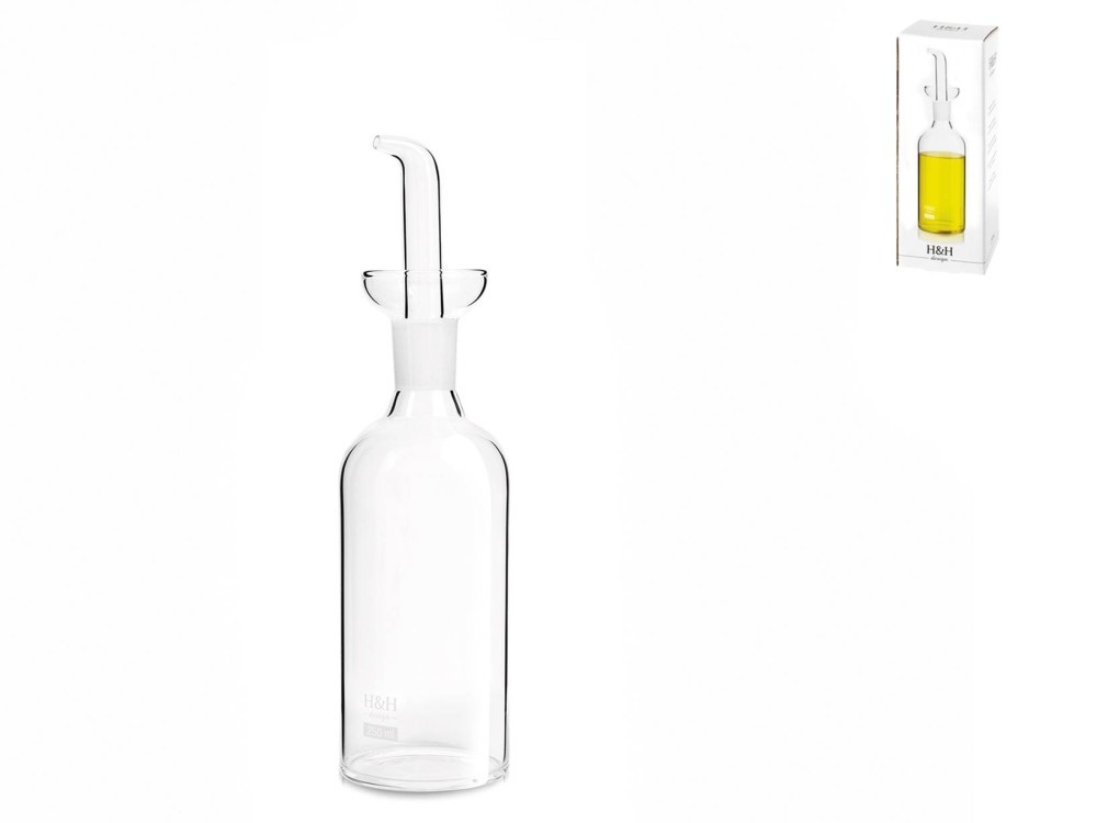 H&H Cylindrical Flask In Transparent Borosilicate, 250 Ml