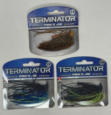 TERMINATOR ' PRO'S JIG ' MIXED LOT OF 3 ' 1/4 OZ ' NYLON WEEDGUARD - VMC HOOK