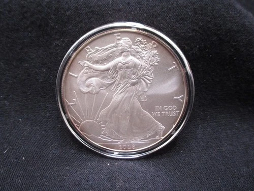 2008 American Silver Eagle Uncirculated- 1 ounce .999 silver in Capsule 1