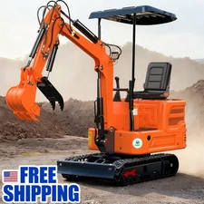 NEW Mini Excavator 1 Ton B&S Engine Track Digger 13.5HP +QUICKHITCH
