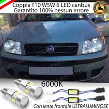 COPPIA LUCI DI POSIZIONE 6 LED CON LENTE FRONTALE FIAT PUNTO MK2 + SPEGNI SPIA