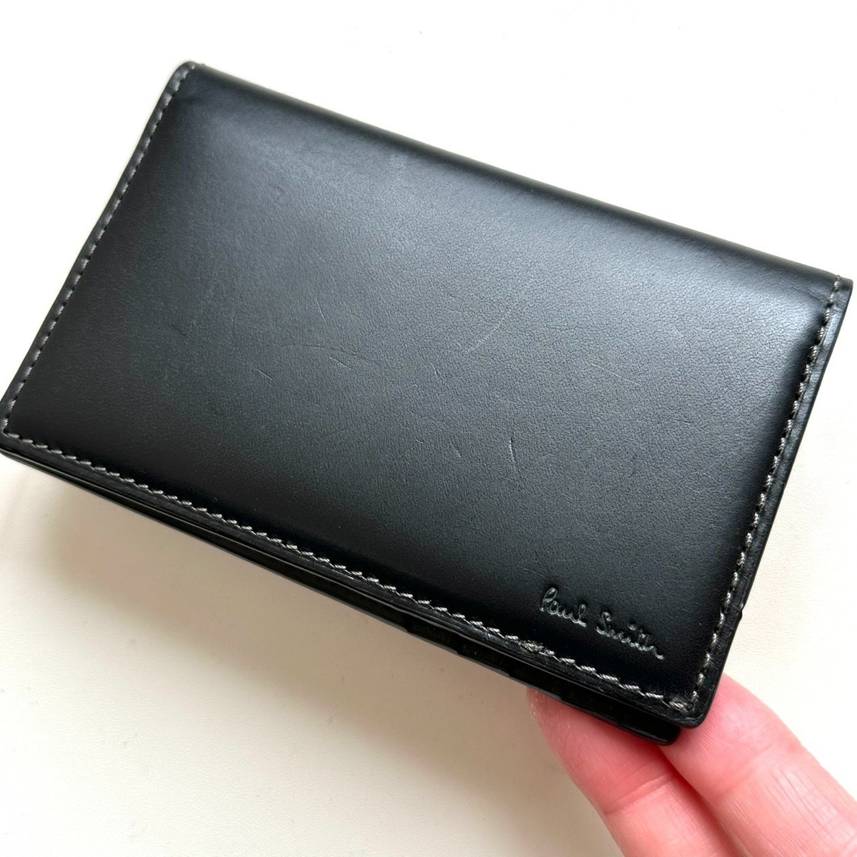 Paul Smith Authentic Card Case Pass Case Multi-Stripe Genuine Leather Excellent View 5