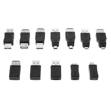 12 Pcs USB Adapter Kit USB OTG MicroUSB Male To Female Converter