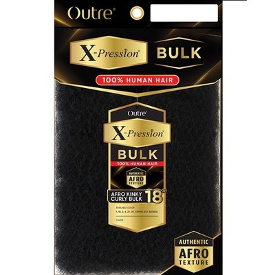 Outre X-pression 100% Human Braiding Hair Afro Kinky Curly Bulk 18''