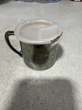 Oneida USA Silverplate Child Cup w/ Plastic Feeding Lid 2.5 Vintage