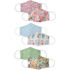 Reusable Cloth Face Mask Washable 3-Layer Contour Reversible Floral Small 3/Pack