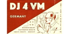 1960 DJ4VM Soest Germany QSL Postcard Radio Amateur DX Contact to Tehran
