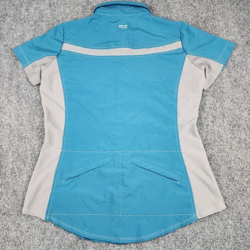 Club Ride Damen L Western Pearl Snap Radfahren Reiten Reitsport Shirt Mesh blau - Bild 2 von 13