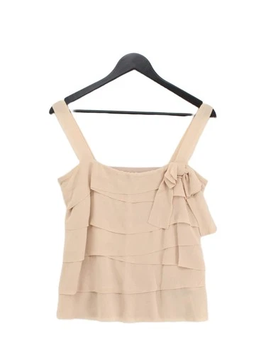Max Mara Women's Top M Cream Silk with Cashmere, Elastane Basic