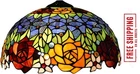 16 Inch Tiffany Style Stained Glass Lamp Shade Replacement Vintage Rose Lampshad