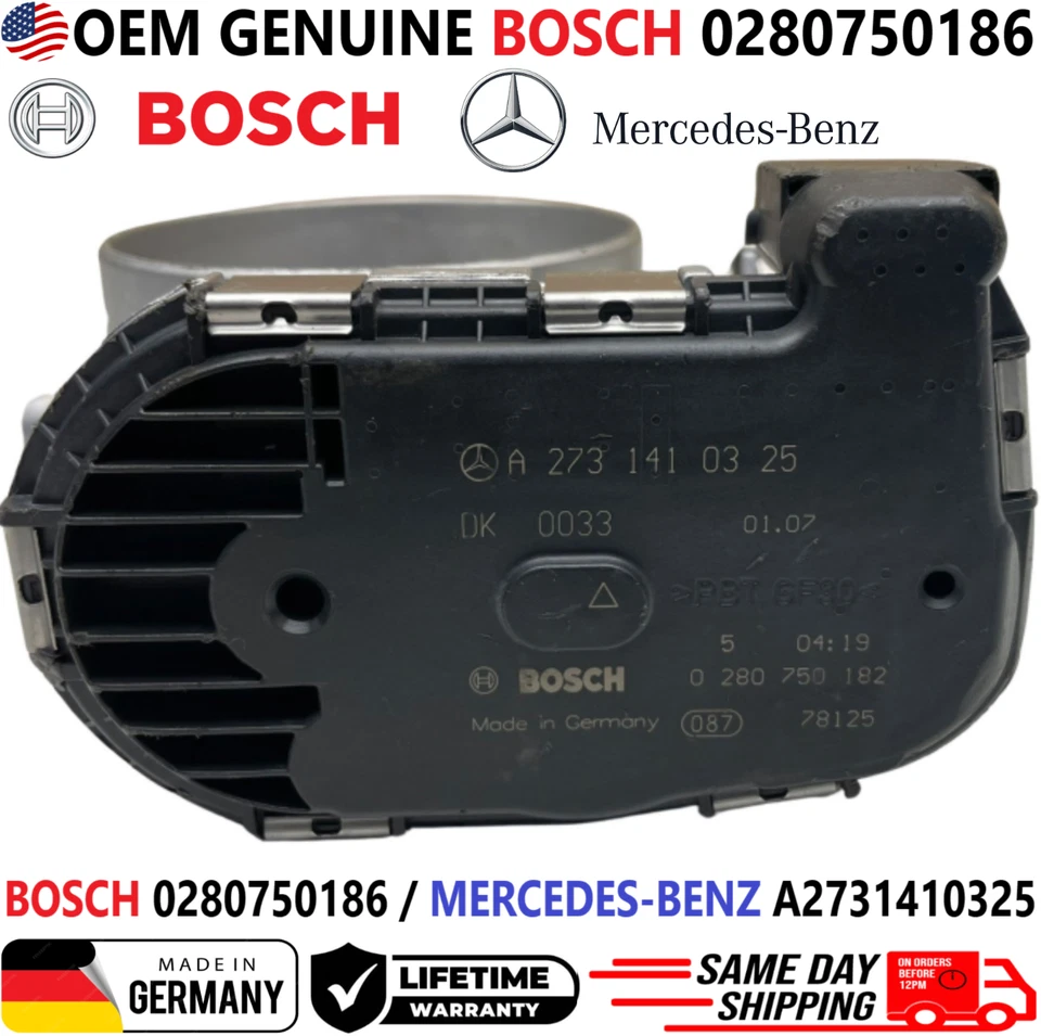 Corpo do acelerador BOSCH GENUÍNO para 2007-2016 Mercedes-Benz 4.7L 5.5L, A2731410325 - Imagem 3 de 4
