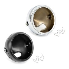 Motorcycle Matte Black Headlight 5.75inch Retro Bucket Modified Headlight Base