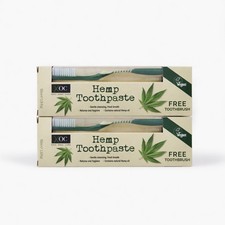 2x HEMP Toothpaste + FREE Brush - Organic Hemp Oil | Fluoride Free | Vegan-100ml 34.95 per litre