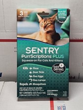 Sentry Cat Flea Tick PurrScriptions PLUS Squeeze-On 3 Month Supply 3-5LB 12wk