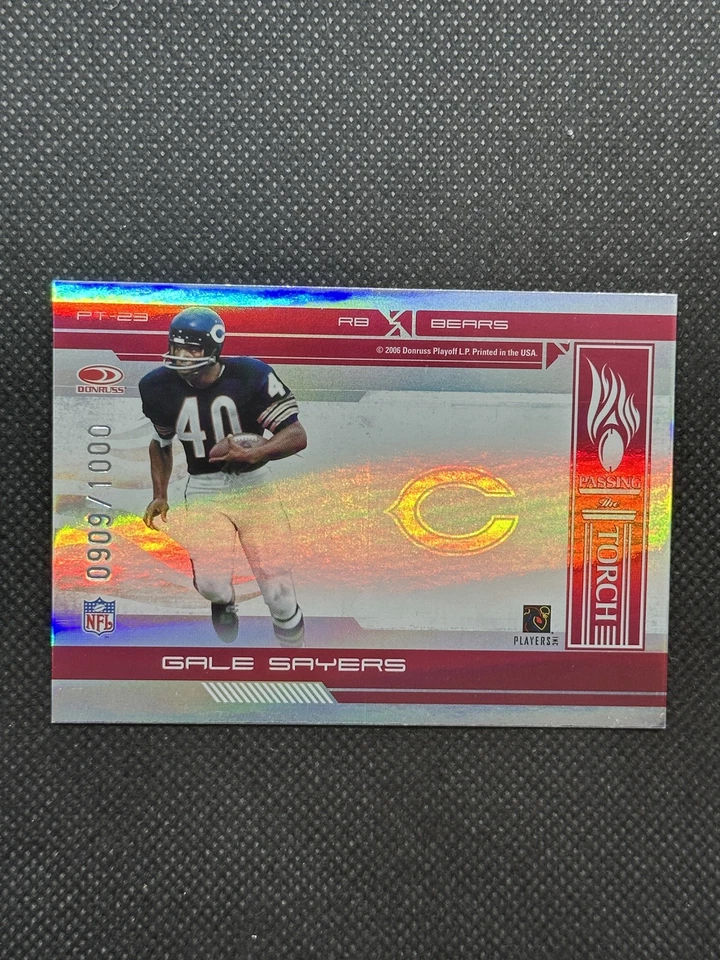 2006 Donruss Elite Cedric Benson/Gale Sayers Passing the Torch Red /1000 - Image 2 of 2