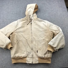 Vintage Walls Jacket Mens XL Hooded Tan Distressed Workwear Worn USA Canvas 90s