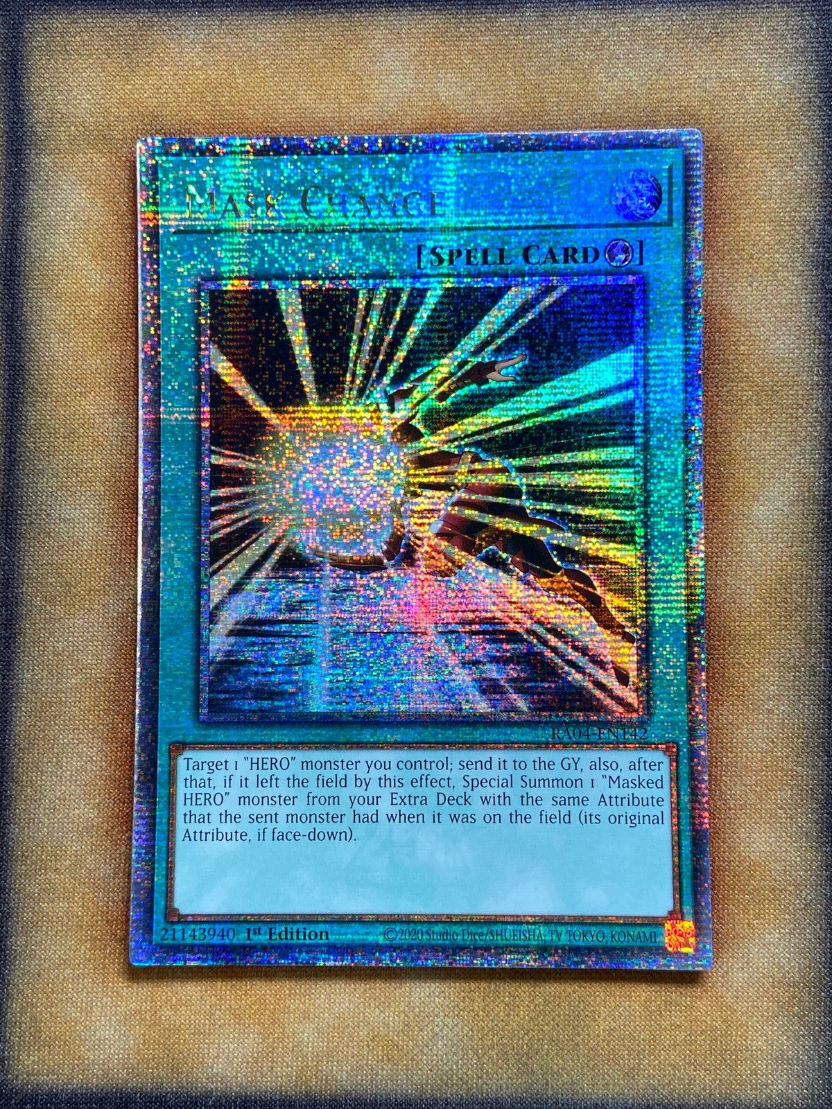 Mask Change RA04-EN142 YuGiOh Quarter Century Stampede trading card — raw and PSA graded price guide