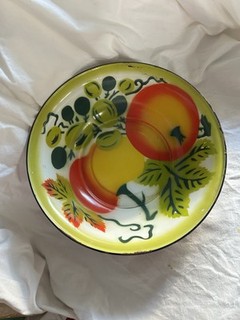 1950's ENAMELWARE 'HARVEST FRUIT' 12" BOWL