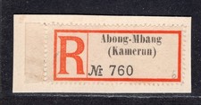 Kamerun Reko-Zettel Abong-Mbang Nr 760 links Einfeldt 60 Punkte