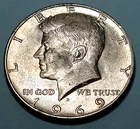 1969-D Kennedy Half Dollar 40% Silver, @ $3 BELOW MELT*