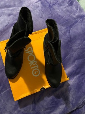 Sporto womens Black Zipper boots size 10