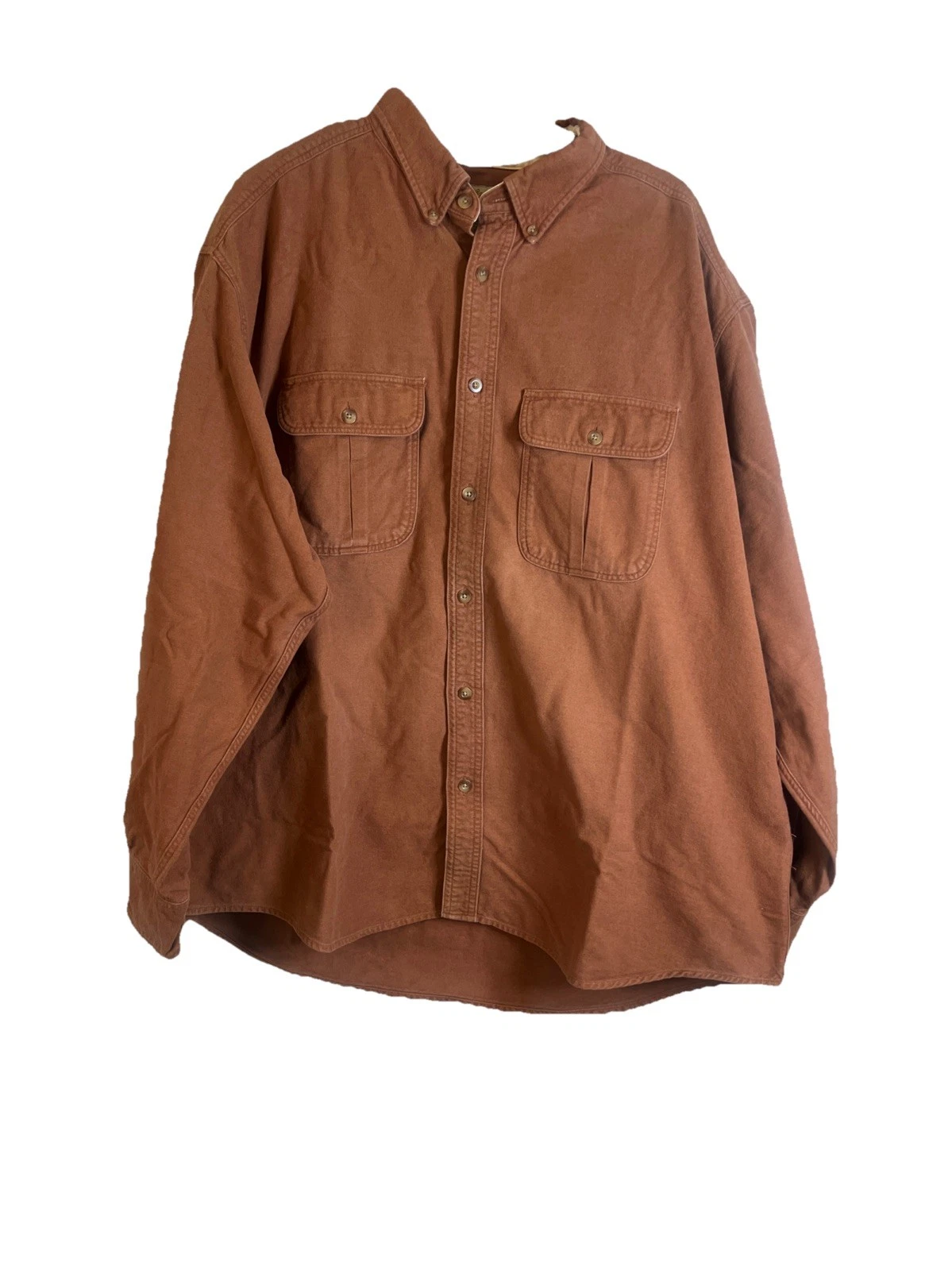 Cabelas Long Sleeve button Down Size XL Fade Orange Hiking outdoor Shirt
Opens in a new window or ta