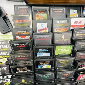 Atari 2600 Lot 43 Games 20 Manuals Console Controllers MusicMate Holder UNTESTED