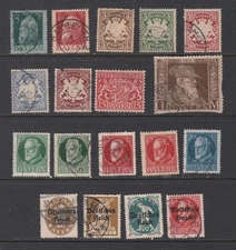Germany: Bavaria: Unchecked lot 18 vintage stamps.  Used.   Lot F1780