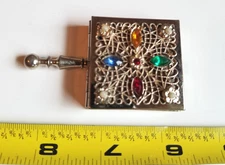 1950's Vintage Pocket/Portable Ashtray FILIGREE FAUX PEARLS RHINESTONES 