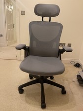 Adjustable Height Swivel Desk Chair Nylon Wheels, Linen Grey