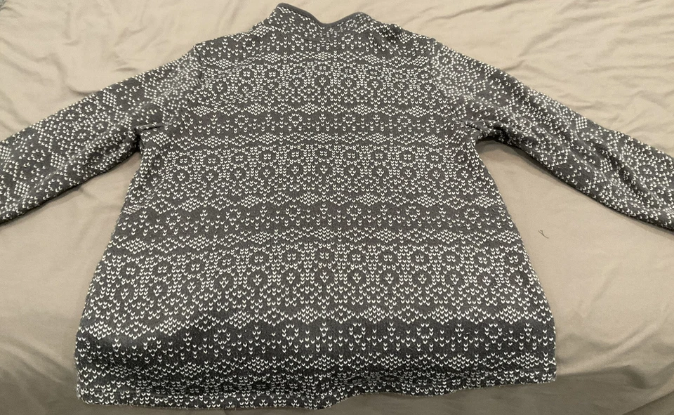 Stan Herman Women's Gray SweaterJacket Soft Long Sleeve Front Zip Casual Size XL - Image 4 of 4