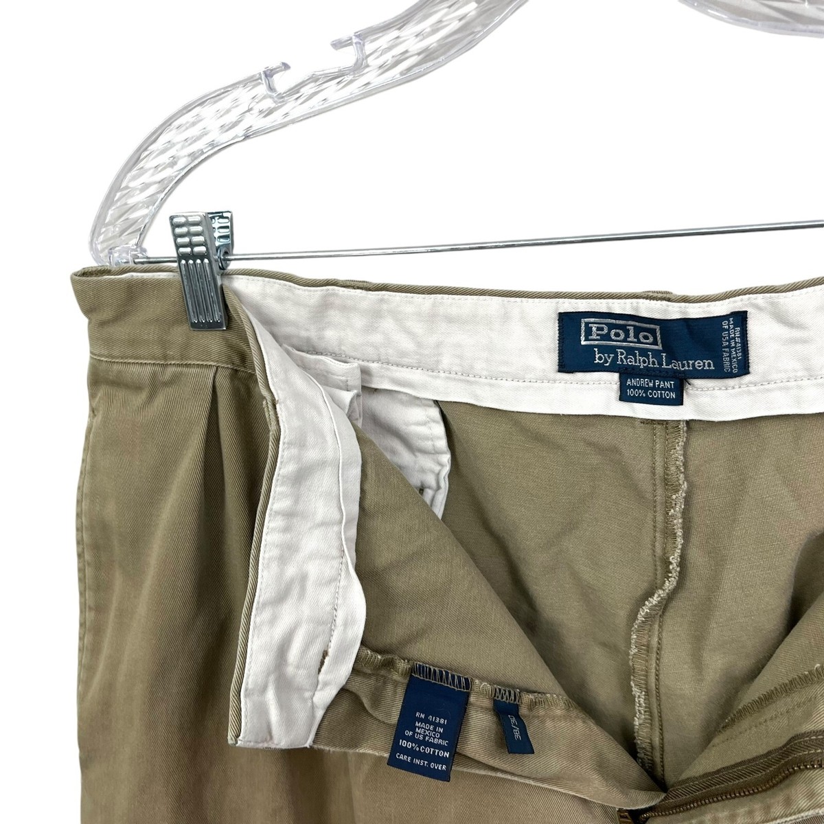 パンツ Polo by Ralph Lauren ANDREW pans W38L32 Polo By Ralph Lauren Mens Andrew Pants Pleated Chino Slash