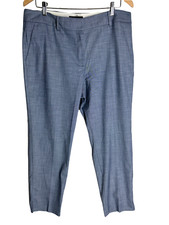 NWOT Talbots Hampshire Ankle Womens Pants Size 14P Blue Chambray Tapered