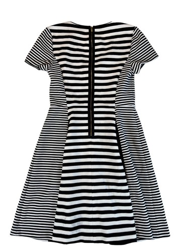 Banana Republic Women's Black White Striped Sheath Short Sleeve Dress Size 4 - Picture 6 of 21