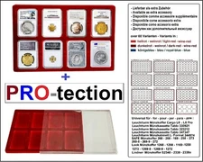 Münztableaus Rot 8x 65x85x13 mm + PRO Schutzschuber LOOK 12333-8-PRO Für Slab`s