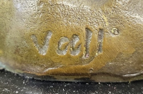 Virgen María Niño Jesús Cristianismo Arte Católico Firmado Original Estatua de Bronce - Imagen 10 de 10