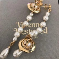 Vivienne Westwood Pierced Earrings Broken Pearl Orb Gold Ladies' fashion goods