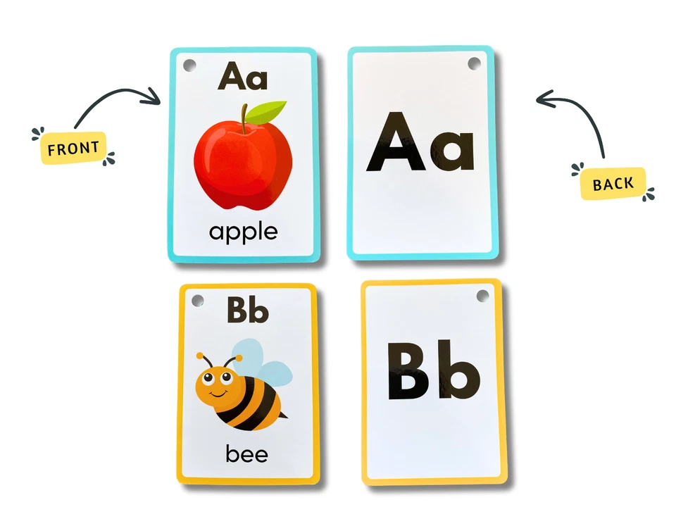 Alphabet Flash Karten Pädagogisch Großbuchstabe Kleinbuchstabe ABC Lernen Vorschule Kinder - Bild 3 von 4
