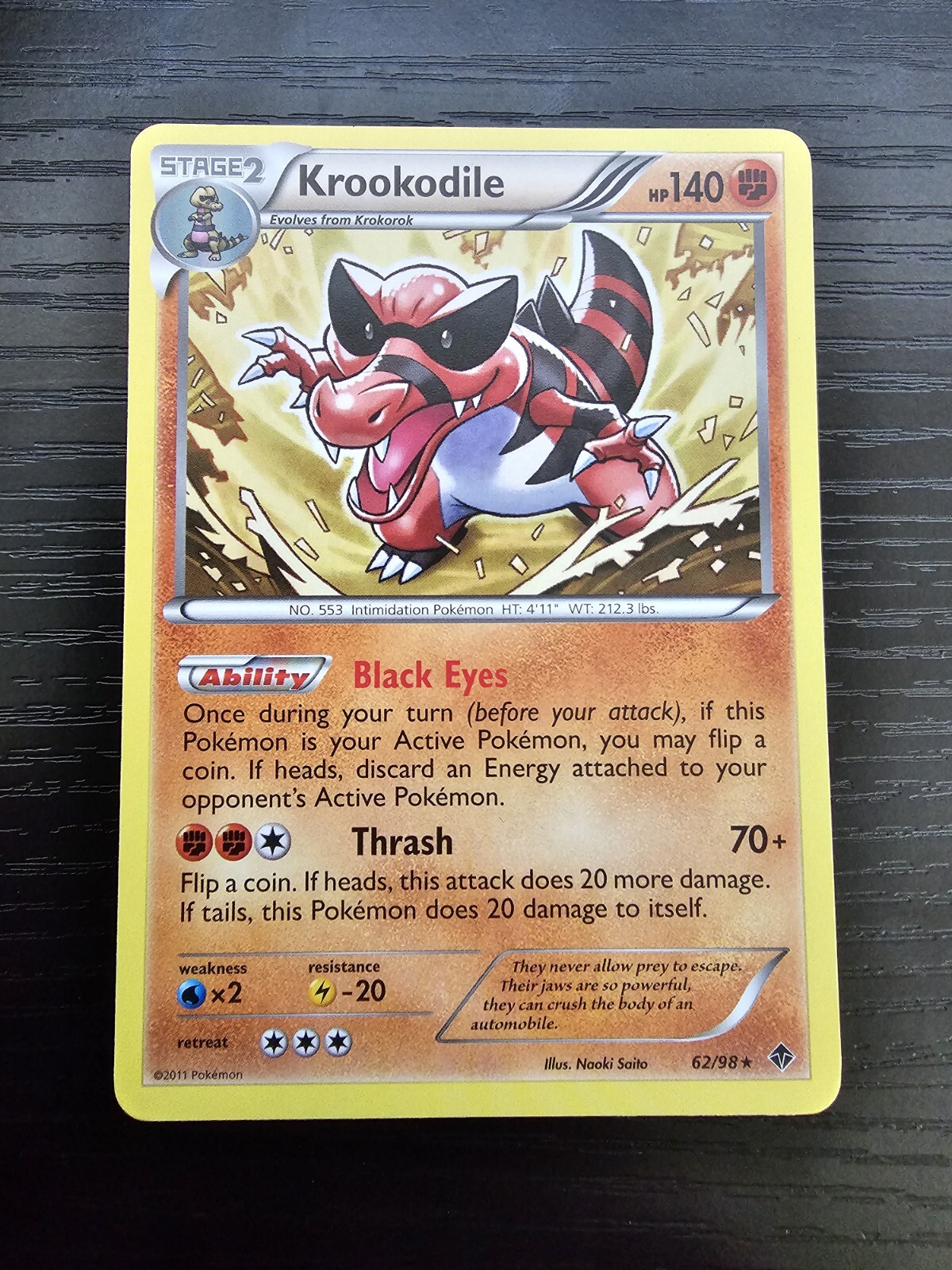 Krookodile - Black & White: Emerging Powers (62/98) - LP - Rare - Pokemon Card