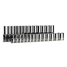 Capri Tools 1/4 in. Drive Shallow and Deep 6-Point Socket Set, Metric, 28-Piece