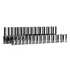 Capri Tools 1/4 in. Drive Shallow and Deep 6-Point Socket Set, Metric, 28-Piece