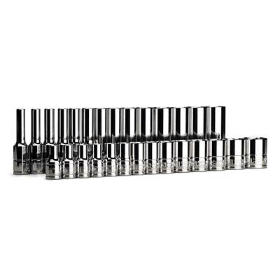Capri Tools 1/4 in. Drive Shallow and Deep 6-Point Socket Set, Metric, 28-Piece