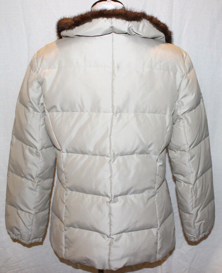 Abrigo Chaqueta de Invierno Acolchado Relleno Beige Dana Buchman Mujer Mediano Foto 4 de 4