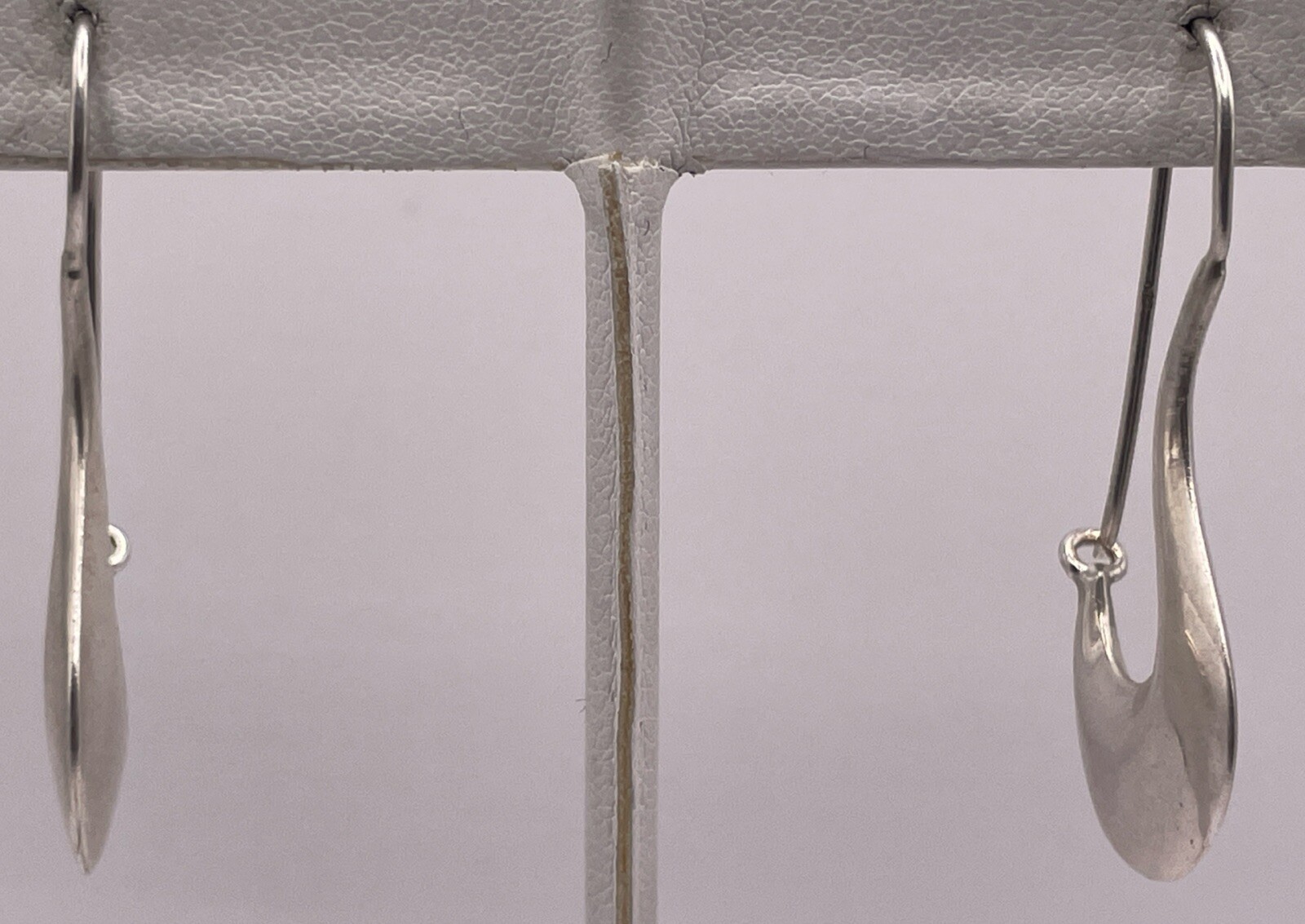 Sterling Silver Long Statement Dangle Hook Shaped… - image 2