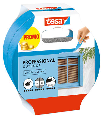 tesa Malerband Professional Outdoor - wasserfestes Kreppband Abdeckband