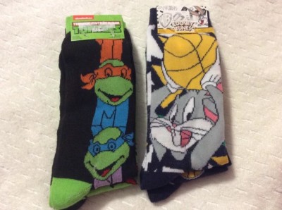 HYP Socks Looney Tunes And Ninja Turtles 4 Pairs Size 6-12