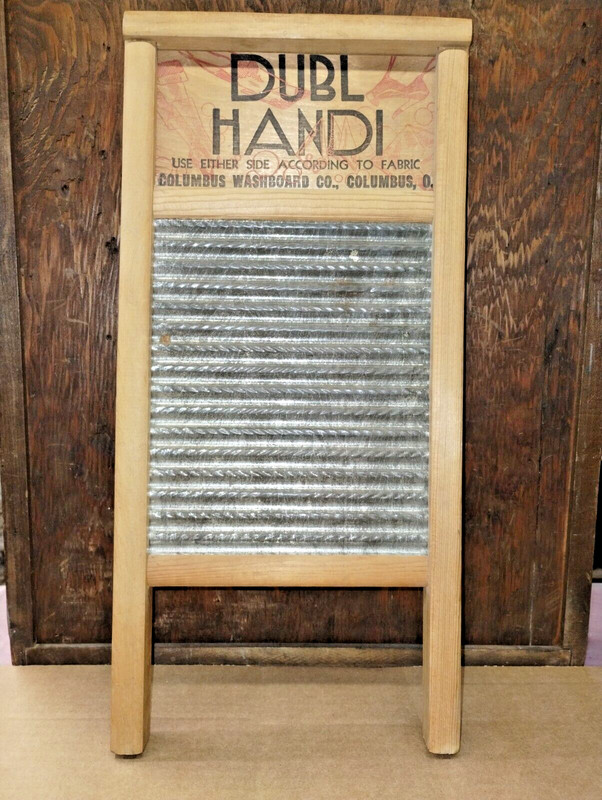 Vintage Dubl Handi Washboard Columbus Washboard Co Double Sided Travel Size